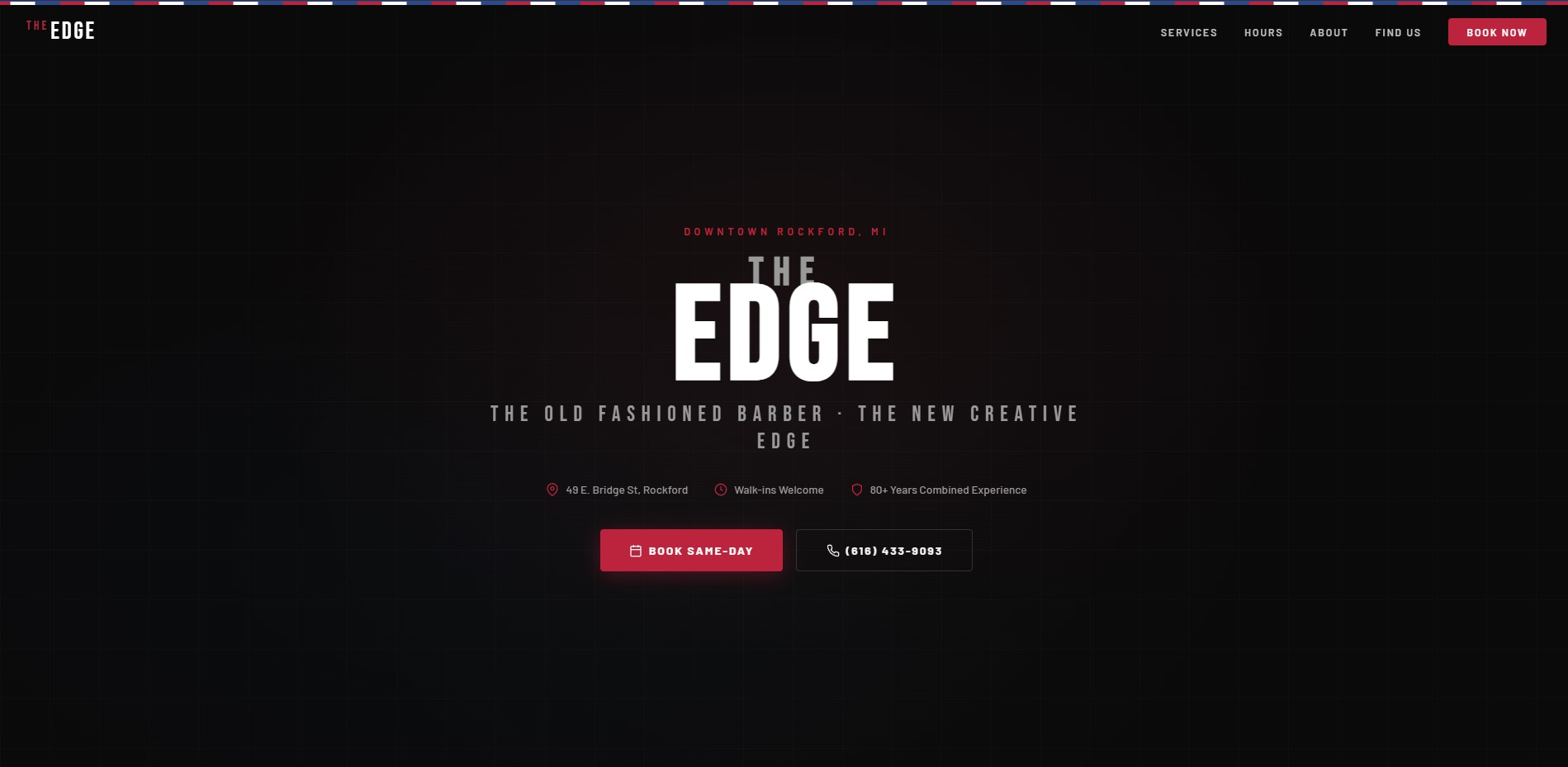 The Edge Barber Shop website